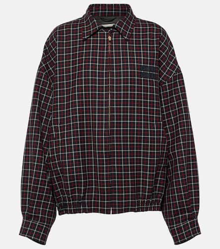 Checked virgin wool bomber jacket - Miu Miu - Modalova