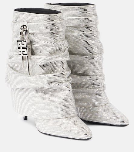 Shark Lock embellished satin ankle boots - Givenchy - Modalova