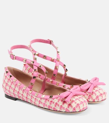 Rockstud tweed ballet flats - Valentino Garavani - Modalova