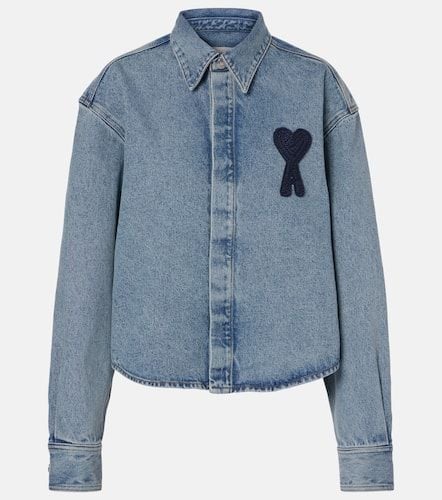 Camisa Ami de Coeur de denim cropped - Ami Paris - Modalova