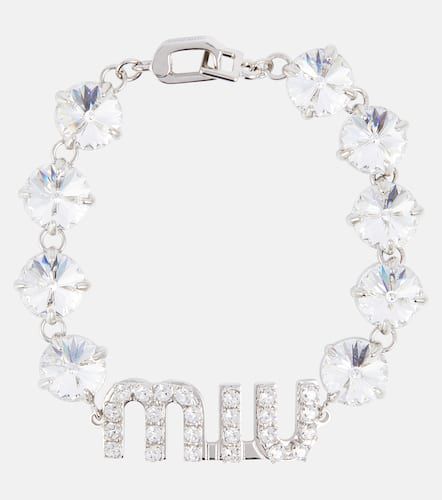 Logo crystal-embellished bracelet - Miu Miu - Modalova