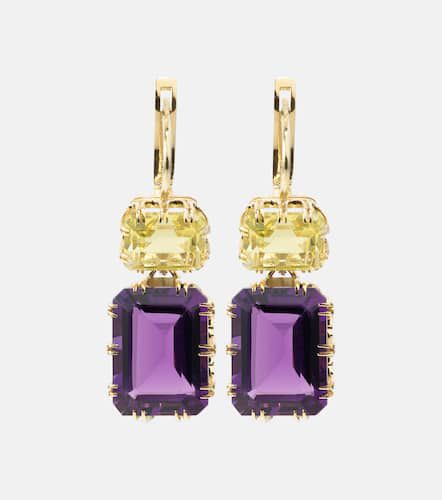 Crown 18kt gold earrings with topaz and amethyst - Ileana Makri - Modalova