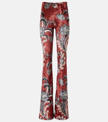 Floral crushed velvet flared pants - Etro - Modalova