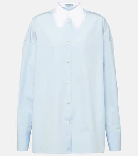 Camicia in popeline di cotone con frange - Prada - Modalova