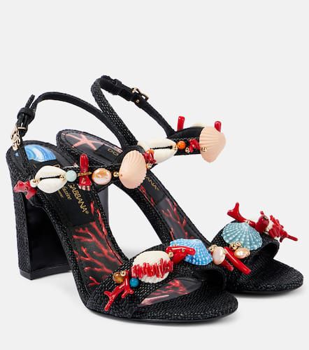 Capri Kiera Sophia embellished raffia sandals - Dolce&Gabbana - Modalova
