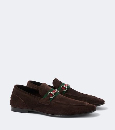 Mocasines Como de ante con Horsebit y Web - Gucci - Modalova