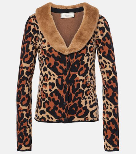 Leopard-print jacquard cardigan - Blumarine - Modalova