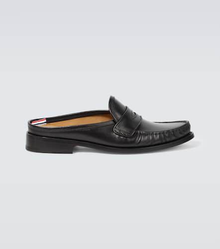 Leather penny loafer mules - Thom Browne - Modalova