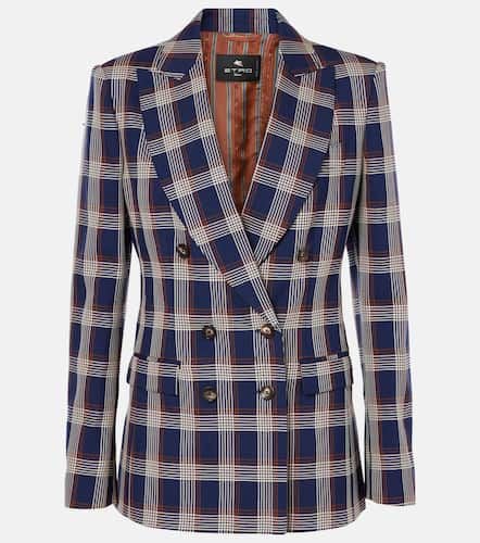 Blazer cruzado de lana a cuadros - Etro - Modalova