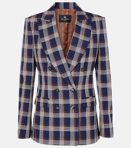 Blazer cruzado de lana a cuadros - Etro - Modalova