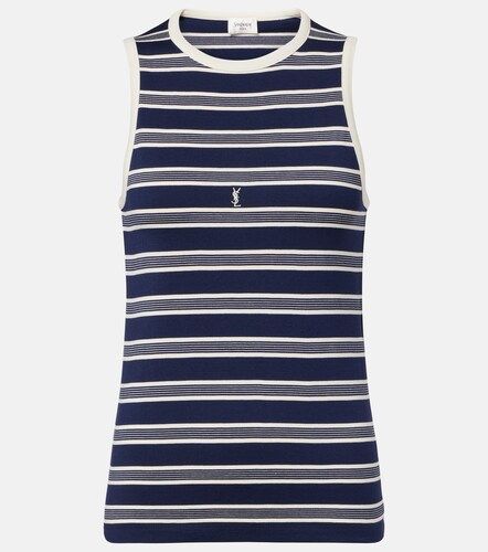 Top Cassandre in jersey di cotone a righe - Saint Laurent - Modalova