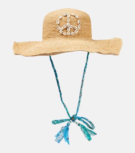Seashell-embellished raffia sun hat - Alanui - Modalova