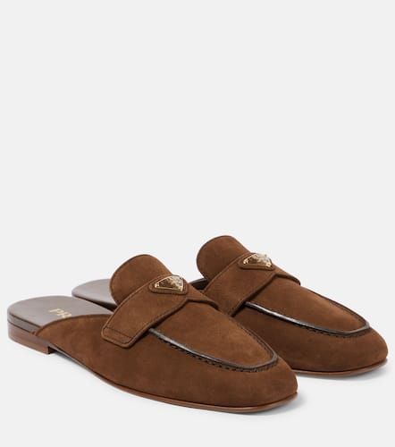 Prada Mules in suede con logo - Prada - Modalova