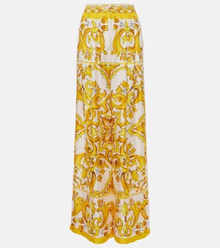 Palazzo-Hose Majolica aus Seiden-Twill - Dolce&Gabbana - Modalova