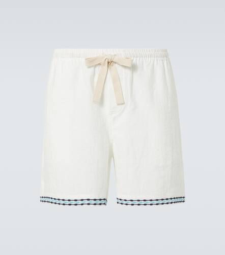 Frequency embroidered linen shorts - Commas - Modalova