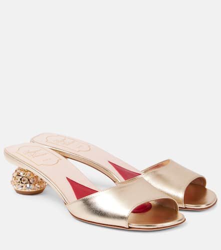 Embellished metallic leather mules - Roger Vivier - Modalova