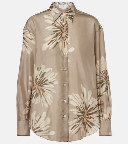 Camisa de seda floral - Brunello Cucinelli - Modalova