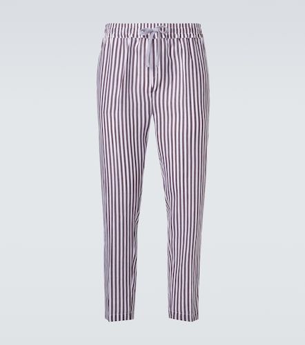 Pantaloni regular in lino a righe - Fedeli - Modalova