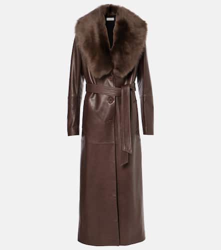 Trench Dakota in pelle con shearling - Nour Hammour - Modalova