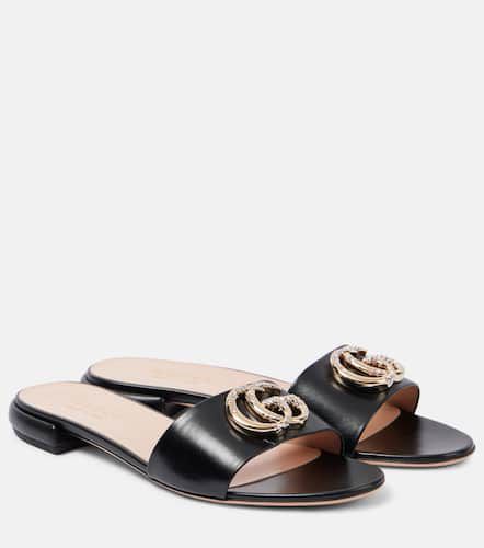 Gucci GG Crystal leather slides - Gucci - Modalova