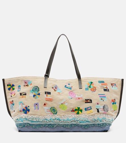Shopper Christos Large in canvas con perline - Staud - Modalova