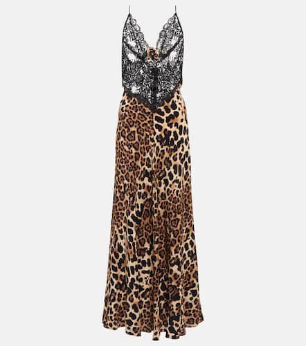Leopard-print silk and lace slip dress - Rodarte - Modalova