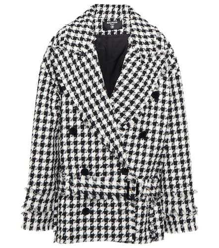 Cappotto in tweed pied-de-poule - Balmain - Modalova