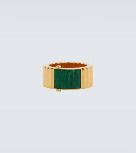 Ring aus Sterlingsilber, 18kt vergoldet, mit Malachit - Bottega Veneta - Modalova