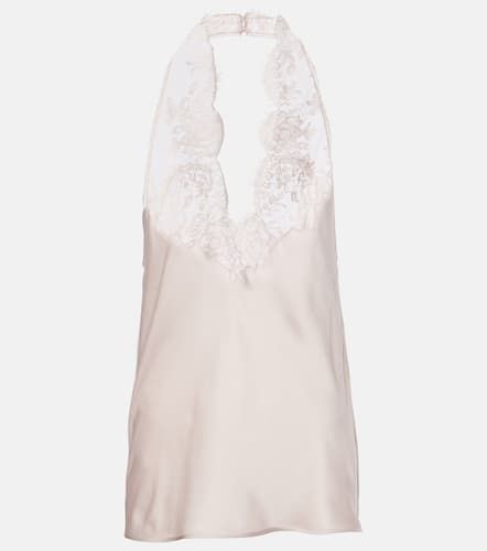 Top aus Seiden-Charmeuse mit Spitze - Saint Laurent - Modalova