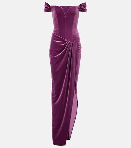 Asymmetric velvet bustier gown - Alex Perry - Modalova