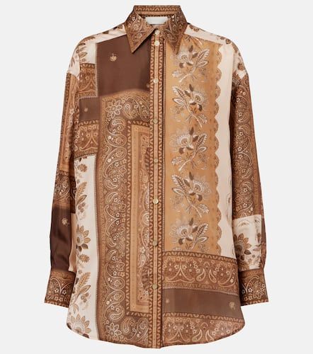 Camisa Lucky de satén de seda estampada - Zimmermann - Modalova