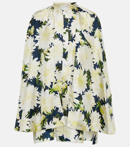 Floral cotton-blend blouse - Oscar de la Renta - Modalova