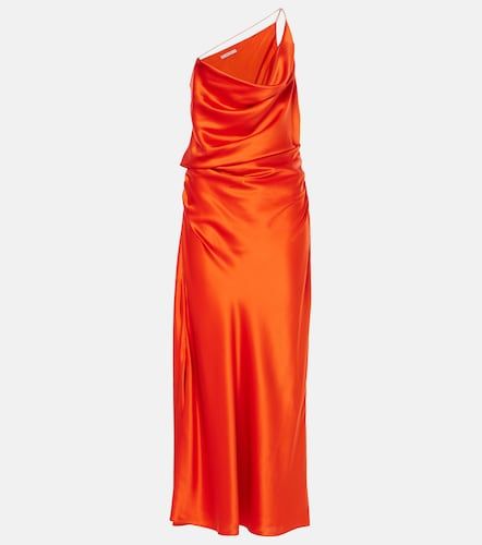 Abito midi in satin di seta monospalla - The Sei - Modalova