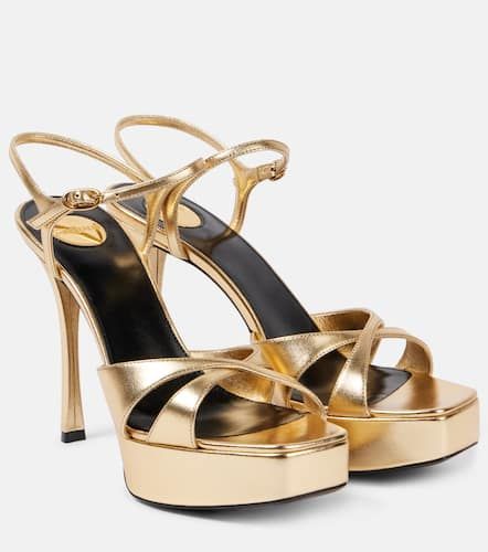 Plateausandalen Debbie 85 aus Metallic-Leder - Saint Laurent - Modalova