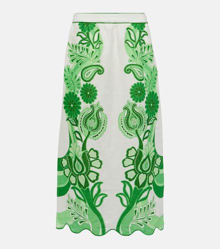Color Festival printed linen midi skirt - Farm Rio - Modalova