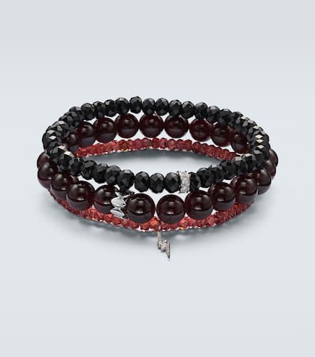 Set di 3 bracciali in oro bianco 14kt con diamanti e pietre preziose - Sydney Evan - Modalova