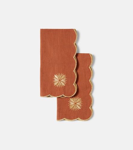 Set de dos servilletas Terracotta de lino y algodón - Cabana - Modalova