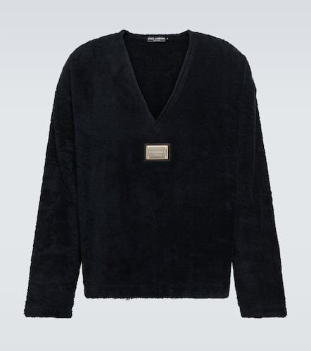Jersey en terry de algodón con logo - Dolce&Gabbana - Modalova