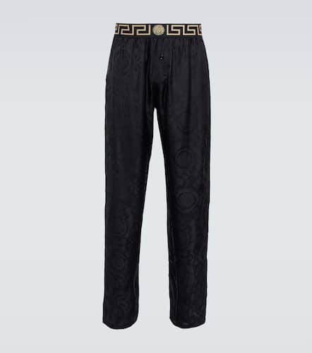 Barocco silk twill pajama bottoms - Versace - Modalova