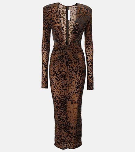 Leopard-print ruched midi dress - Alex Perry - Modalova