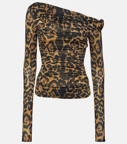 Floral-appliquÃ© leopard-print top - Blumarine - Modalova