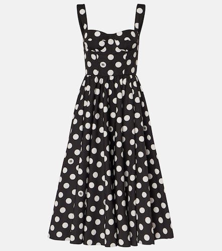 Polka-dot cotton poplin corset dress - Dolce&Gabbana - Modalova