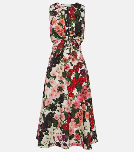 Vestido midi de mezcla de algodón floral - Oscar de la Renta - Modalova