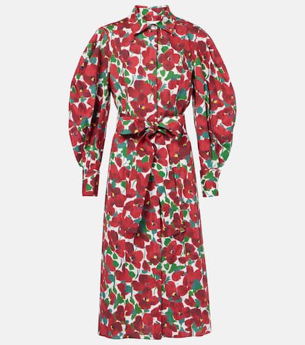 Floral cotton-blend shirt dress - Carolina Herrera - Modalova