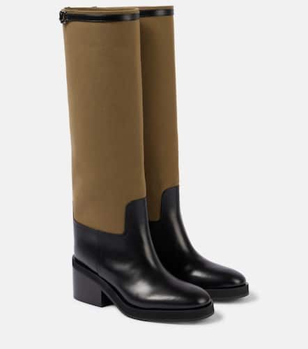 Yasmin leather and canvas knee-high boots - Jimmy Choo - Modalova