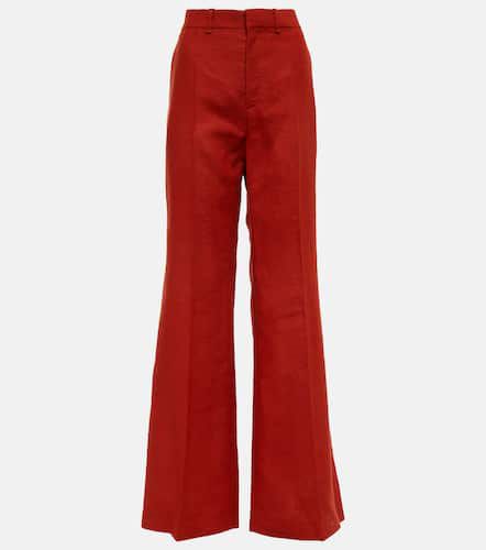 High-rise wool-blend pants in pink - Chloe