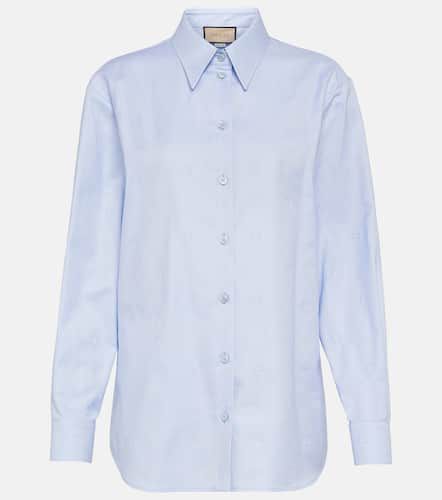 Camisa de algodón con GG en jacquard - Gucci - Modalova