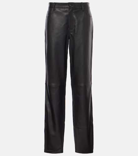 Mid-rise leather straight pants - Toteme - Modalova