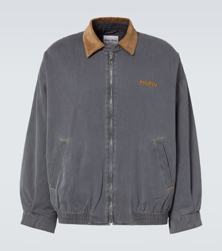 Giacca blouson in chambray con velluto a coste - Miu Miu - Modalova