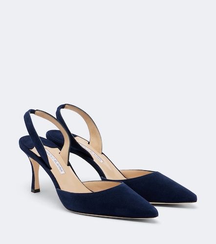 Carolyne 70 suede slingback pumps - Manolo Blahnik - Modalova